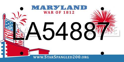 LA54887 Maryland License Plate