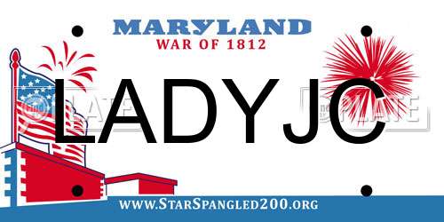 LADYJC Maryland License Plate