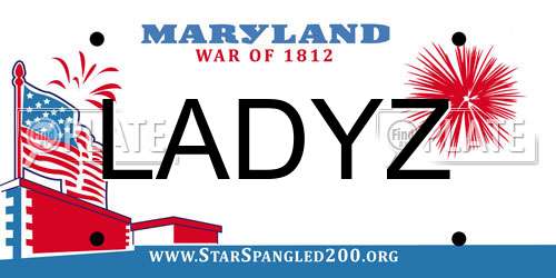 LADYZ Maryland License Plate