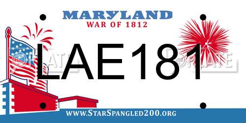 LAE181 Maryland License Plate