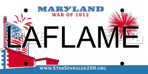 LAFLAME Maryland License Plate
