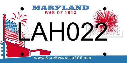 LAH022 Maryland License Plate