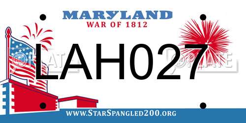 LAH027 Maryland License Plate