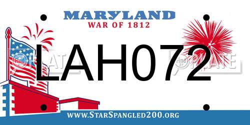 LAH072 Maryland License Plate