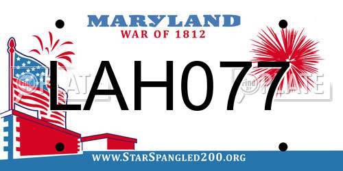 LAH077 Maryland License Plate