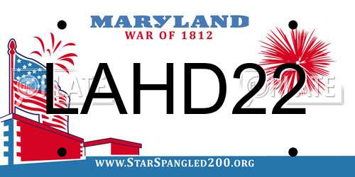 LAHD22 Maryland License Plate