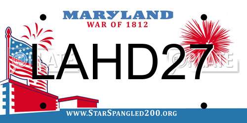 LAHD27 Maryland License Plate