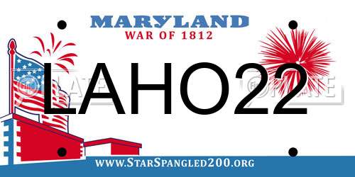 LAHO22 Maryland License Plate
