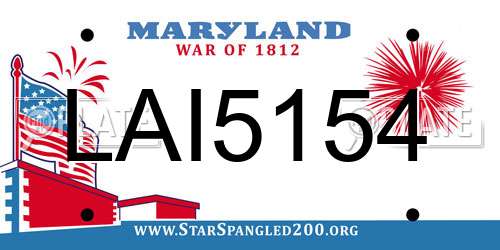 LAI5154 Maryland License Plate