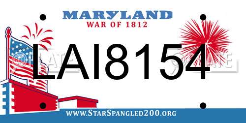 LAI8154 Maryland License Plate