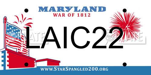 LAIC22 Maryland License Plate