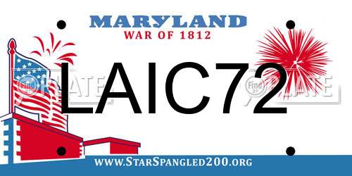 LAIC72 Maryland License Plate