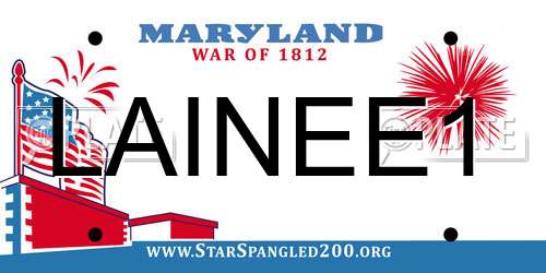 LAINEE1 Maryland License Plate