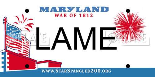 LAME Maryland License Plate