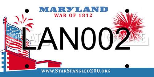 LAN002 Maryland License Plate