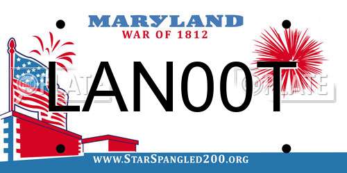 LAN00T Maryland License Plate