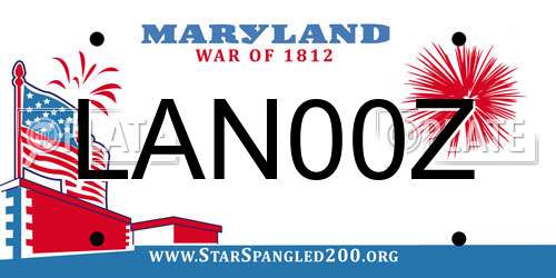LAN00Z Maryland License Plate