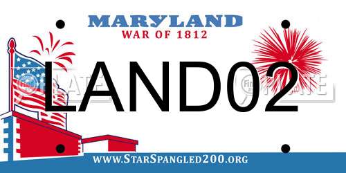 LAND02 Maryland License Plate