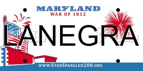 LANEGRA Maryland License Plate