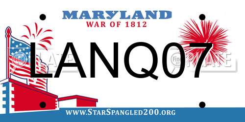 LANQ07 Maryland License Plate