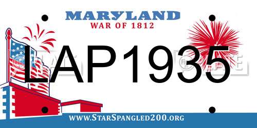 LAP1935 Maryland License Plate