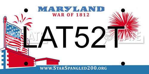 LAT52T Maryland License Plate