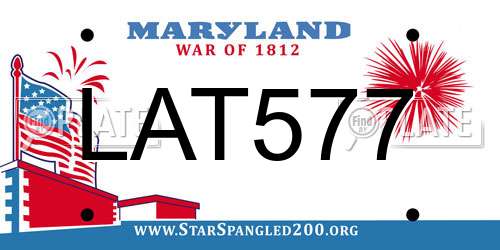 LAT577 Maryland License Plate
