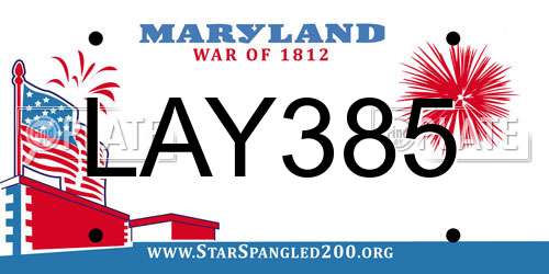 LAY385 Maryland License Plate