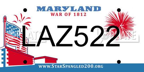 LAZ522 Maryland License Plate