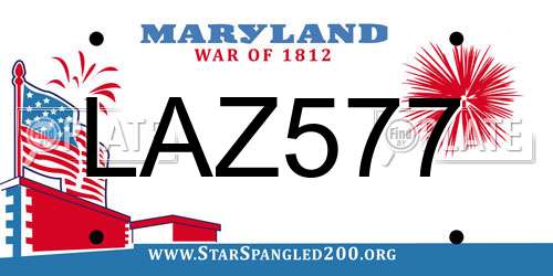 LAZ577 Maryland License Plate