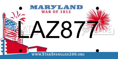 LAZ877 Maryland License Plate