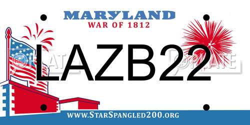 LAZB22 Maryland License Plate