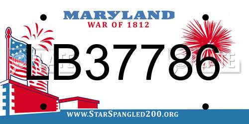 LB37786 Maryland License Plate