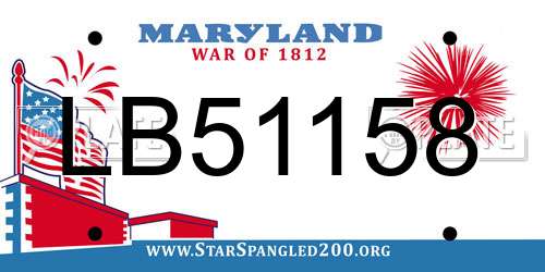 LB51158 Maryland License Plate