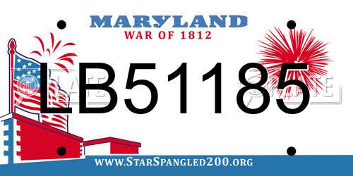 LB51185 Maryland License Plate