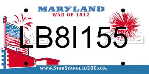 LB8I155 Maryland License Plate