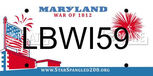 LBWI59 Maryland License Plate