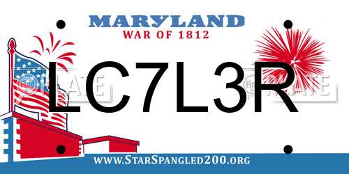 LC7L3R Maryland License Plate