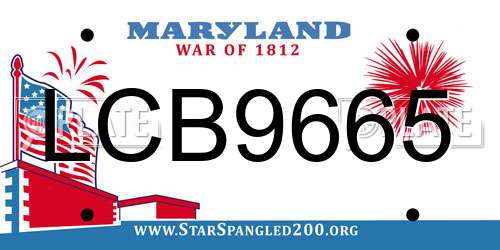 LCB9665 Maryland License Plate