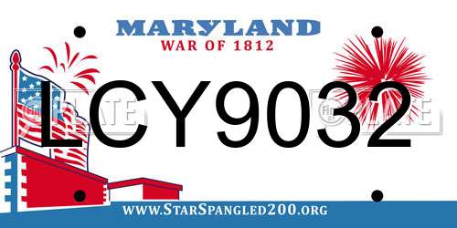 LCY9032 Maryland License Plate