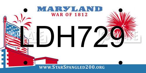 LDH729 Maryland License Plate