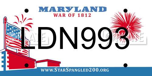 LDN993 Maryland License Plate
