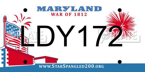 LDY172 Maryland License Plate