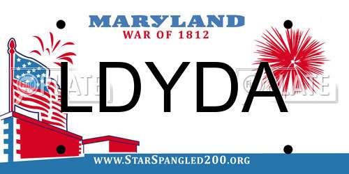 LDYDA Maryland License Plate