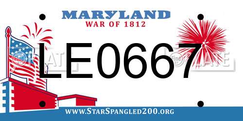 LE0667 Maryland License Plate