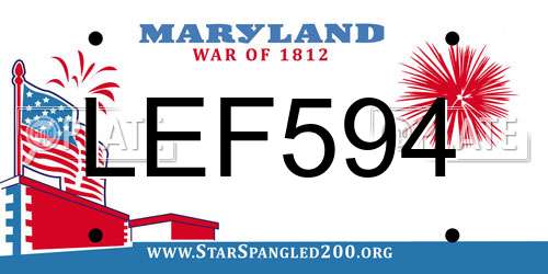 LEF594 Maryland License Plate