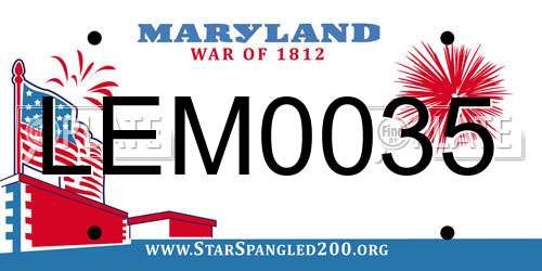 LEM0035 Maryland License Plate