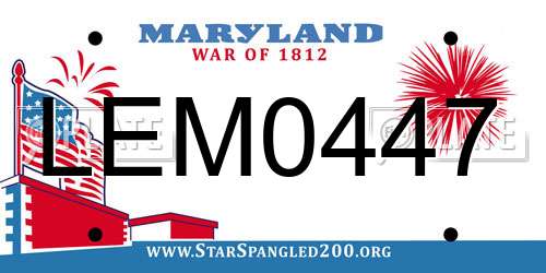 LEM0447 Maryland License Plate