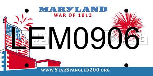 LEM0906 Maryland License Plate