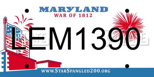 LEM1390 Maryland License Plate